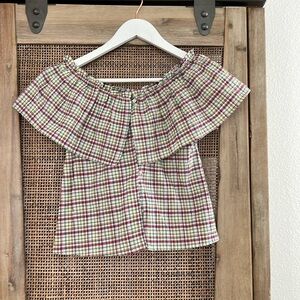 NWT 📫 BUY 2 for $20📫 NWT Girls Zara Button Checkered front top size 10